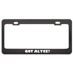 Got Alyce? Career Profession Black Metal License Plate Frame Holder 