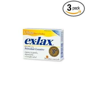 Ex Lax Ultra Stimulant Laxative, Comfort Coated Pills, 24 Count Boxes 