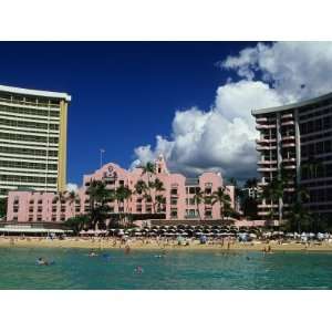  Exterior of the Royal Hawaiian Hotel with Waikiki Beach in 