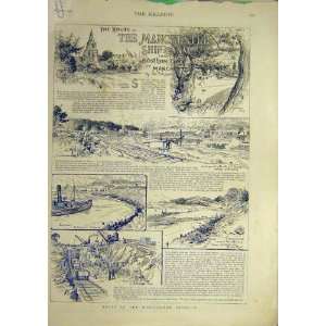    1888 Manchester Ship Canal Eastham Ferry Print
