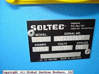 Dover Soltec Mo 6521 Wave Soldering Machine  