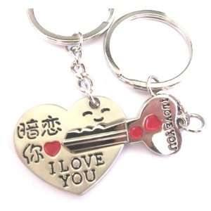  Couple Love Keychain Key Ring  Secret Love Heart and Key 