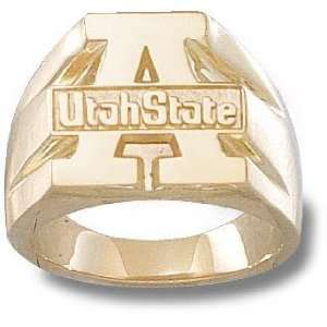   Solid 10K Gold A & UTAH STATE Ring Size 11