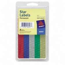 Avery Self Adhesive Foil Star Sticker Labels   3 packs  