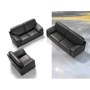   Furniture Tonga Modern Italian Full Leather Sofa Set