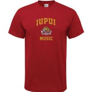  IUPUI Jaguars Cardinal Red Music Arch T Shirt: Sports 