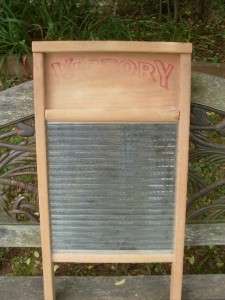 ANTIQUE NATIONAL WASHBOARD No 512 GLASS WOOD VICTORY  