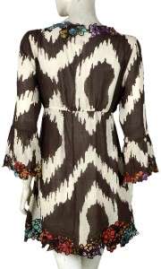 NEW $240 Rene Derhy French Printed Patchwork Cover UP Dress Large L 10 