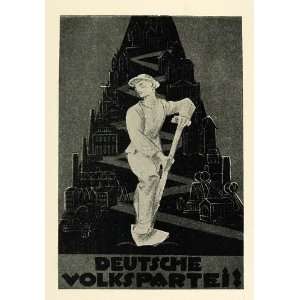  1924 Print Deutsche Volkspartei DVP Franz Glass Poster 