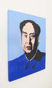   Mao Screenprint on Canvas Andy Warhol Super Stars Years Signed  