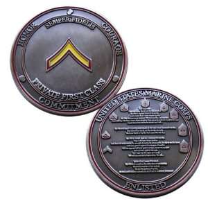  US Marine Corps Private First Class Challenge Coin 