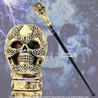 36 Poly Resin Skull Steel Walking Stick Gentleman Cane  