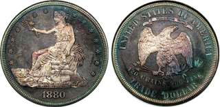 1880 $1 NGC PF66 Rainbow Toned Proof Trade Dollar   PQ  