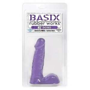 Bundle Basix 6in Purple Dong and 2 pack of Pink Silicone Lubricant 3.3 