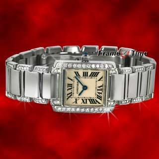  Tank Francaise Ladies Full Diamond Bracelet SS Steel Watch W51008Q3