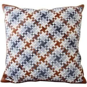  Lance Wovens Normandy Sky Leather Pillow: Home & Kitchen