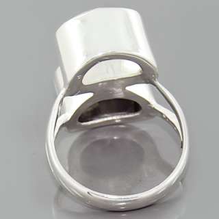 Natural Black Onyx White Topaz Gemstone 925Sterling Silver Mens Ring 