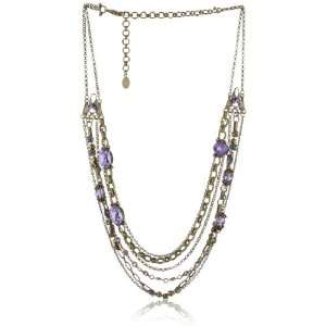  Sorrelli Harmony Crystal and Chain Layered Antique Gold 