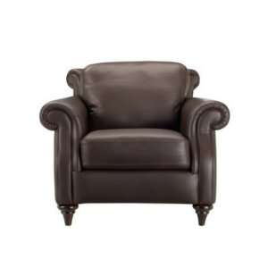  Ginevra Chestnut Brown Leather Chair: Home & Kitchen