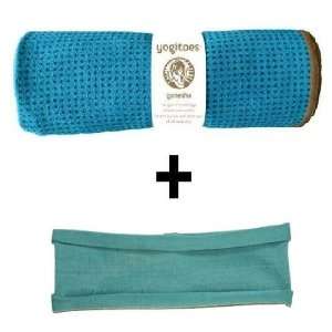  Teal yogitoes® mat size SKIDLESS® yoga towel + dark 