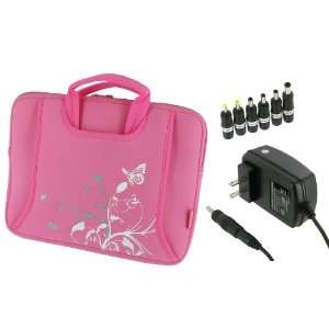  2n1 Neoprene Netbook Sleeve Case with Wall Charger for MSI Wind U130 