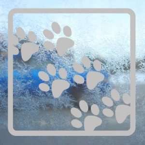  BEAR DOG PAW FOOT PRINTS ANIMAL Gray Decal Car Gray 