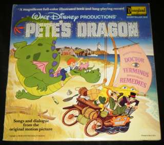 PETES DRAGON 33 RPM Record & Full Color Illustrated Book   Disneyland 