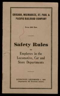 CMSTP&P RR Employee Safety Rules Locomotive & Car 1945 trains railroad 
