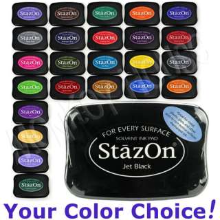 STAZON solvent ink pad permanent staz on   25 COLORS!  