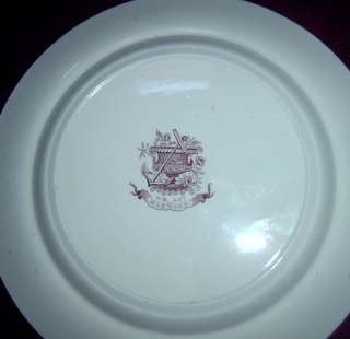 WR &Co Wm Ridgway Antique Mulberry Marmora Dinner Plate  