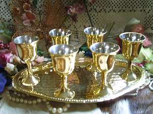   Sherry CORDIAL Stemmed Glass TRAY SET Goblet Platter EGG Cup A+  