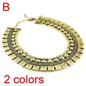  Cheap Antique Jewelry Costume Big Metal Necklace, 2 colors 