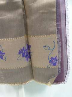 VICTOR ALFARO Taupe Wrap Silk Skirt Size 40  