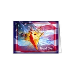  Thank You American Bald Eagle on Flag Card Health 