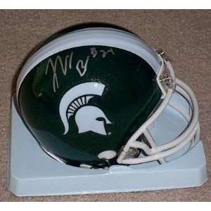  LEVEON BELL Signed MICHIGAN STATE SPARTANS Mini HELMET w 