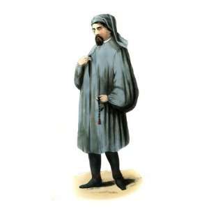  Geoffrey Chaucer , late 14th century, Wearing a light blue 