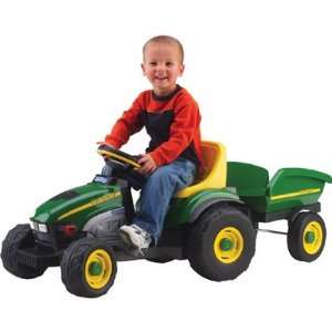  Peg Perego John Deere Farm Tractor with Trailer: Toys 