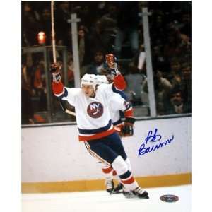  Bob Bourne New York Islanders   Arms Raised   Autographed 