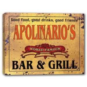  APOLINARIOS Family Name World Famous Bar & Grill 