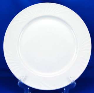   Chop Plate (Round Platter) 12.75 Embossed Fan Rim All White  