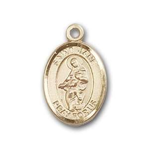   Medal with St. Jane of Valois Charm and Godchild Pin Brooch Jewelry