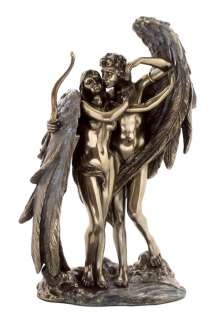 CUPID & PSYCHE Eros Lovers Angel Statue Figure Bronze  