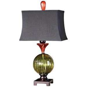    Uttermost Iris Red and Green Glass Table Lamp