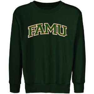 FAMU Rattlers Youth Arch Applique Crew Neck Fleece Sweatshirt   Green
