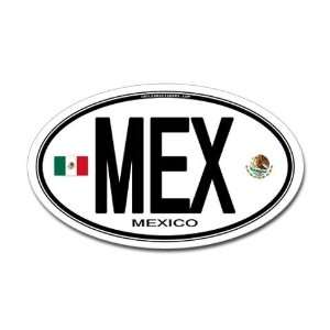  Mexico Euro style Country Code Flag Oval Sticker by 