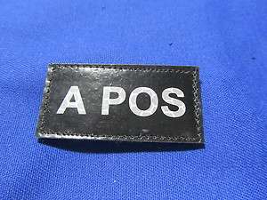 Blood Type A POS Infrared Patches w/ velco Back  