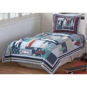 Surfing USA Twin Quilt with Pillow Sham