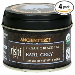 Rishi Tea Organic Earl Grey Loose Tea, 1.6 Ounce Mini Tin (Pack of 4 