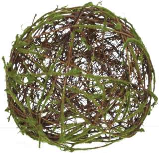 Set 12 Artificial Moss Covered Twig Ball Orb Vase Filler  