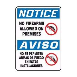  ARMAS DE FUEGO EN ESTAS INSTALACIONES Sign   14 x 10 .040 Aluminum